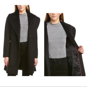 NWT Trina Turk Arden Wool Blend Black Coat